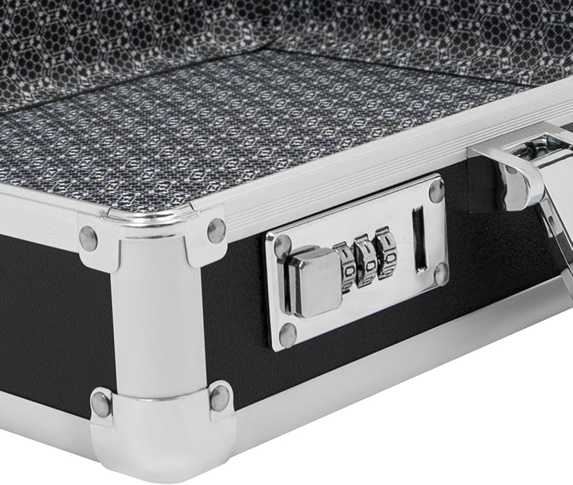 Locking Briefcase, Metal Briefcase w/Strap, Hard Aluminum Carrying Case - Image 7