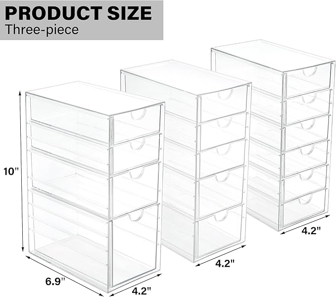Prsildan 15 Drawers Teacher Toolbox Acrylic Containers, Pens Markers Stickers - Image 3
