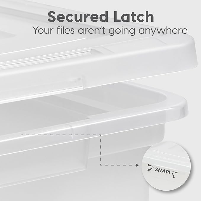 IRIS USA File Box, Plastic File Organizer - Image 4