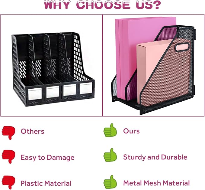 Desk Organizers, Metal Magazine File Holder - Image 4