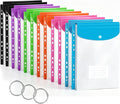 12 Pack Plastic Envelopes Binder Pocket 11 Holes Expandable Binder Folders by Surcotto