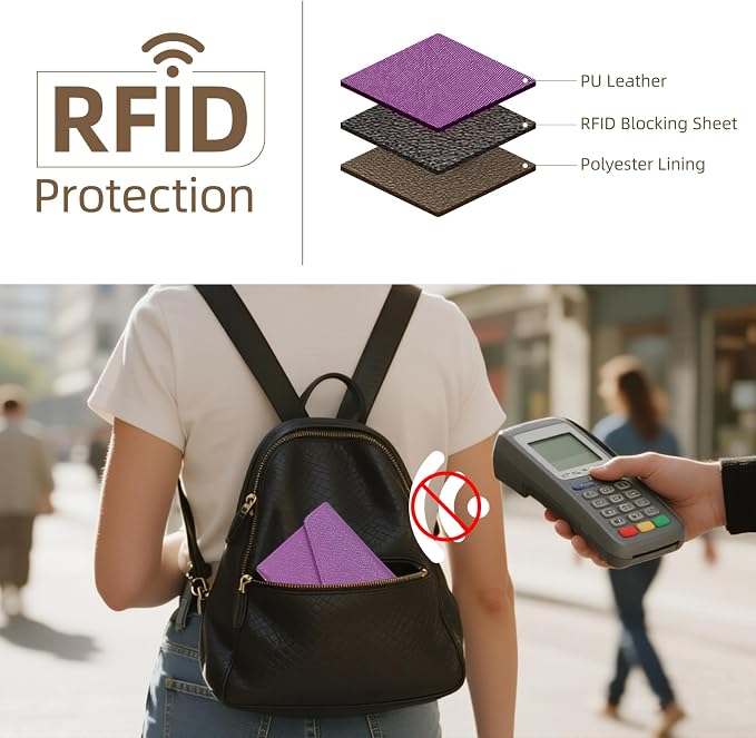 ZOPPEN Mulit-purpose Rfid Blocking Passport Holder Travel Wallet Passport and - Image 6