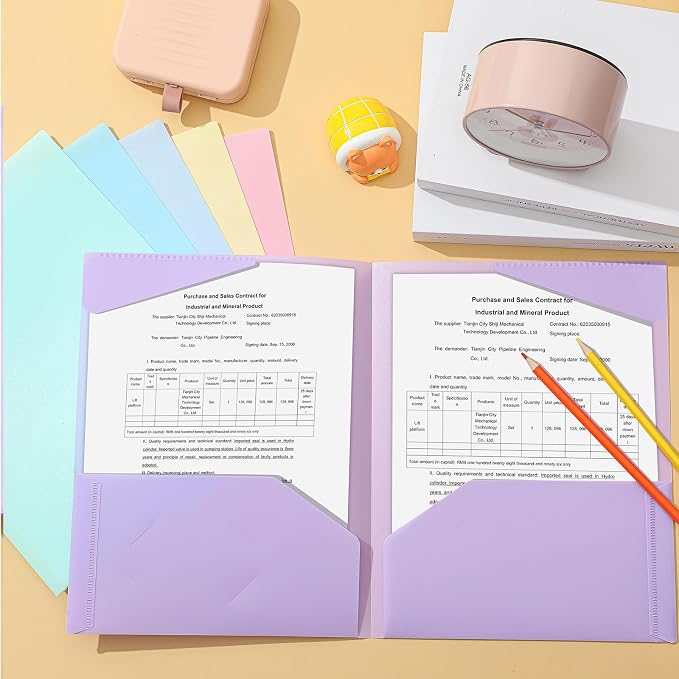 Henoyso 12 Pack Pastel Plastic Folders - Image 4