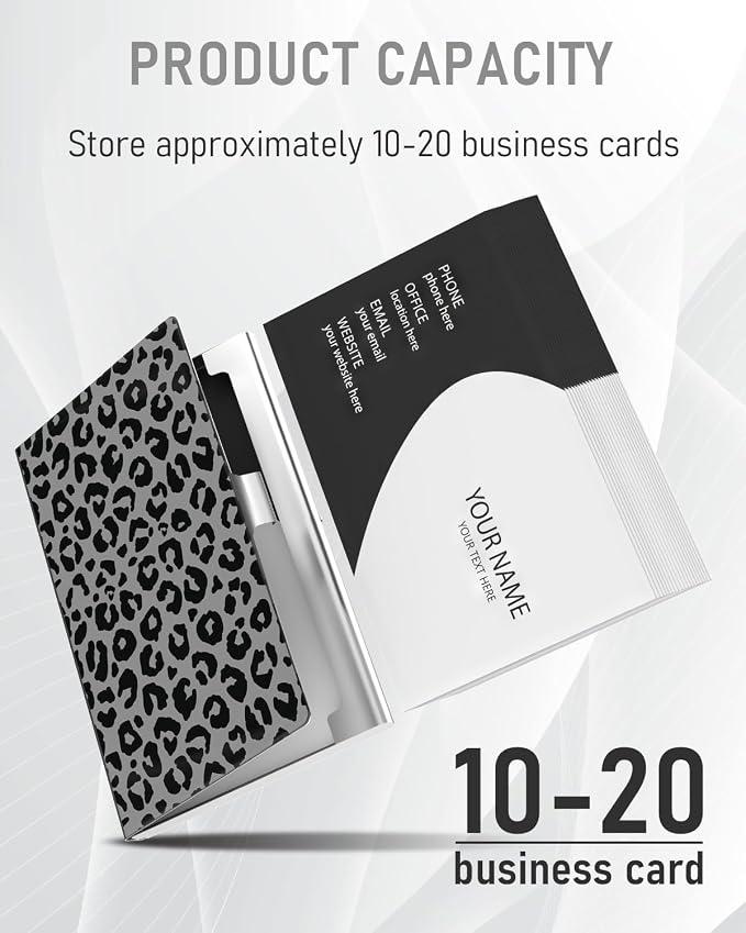 Business Card Metal Slim Organizer, Professional Stainless Steel Square Pocket - Image 2