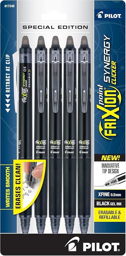 Pilot FriXion Synergy Clicker Erasable, Refillable, Retractable Gel Ink Pens by PilotCorporationofAmerica
