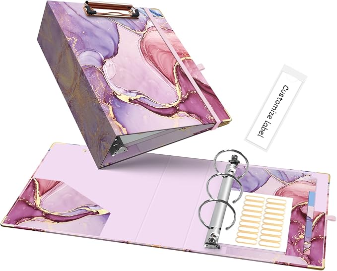 Ospelelf Mini 3 Ring Binder, 2 Inch, Cute Pink Marble Binder by OspelelfOfficeSupplies