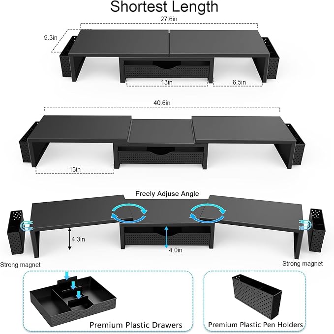 gianotter Dual Monitor Stand Riser, Desk Organizer - Image 6