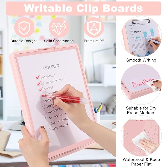 Meiikun Clipboard with Storage, Plastic Clip Boards 8.5x11 Folder with Clear - Image 3