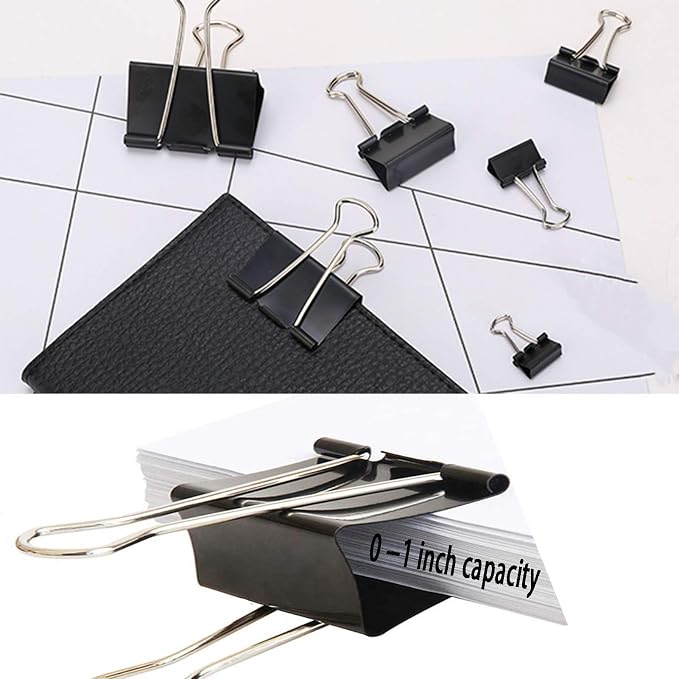 Binder Clips Paper Clamps Assorted Sizes 200 Count, Mini and Micro, 6 Sizes - Image 4