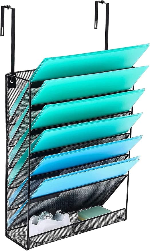 Delifox 7-Compartment Wall Mounted Hanging File Organizer Cubicle Wall File by Sinboun