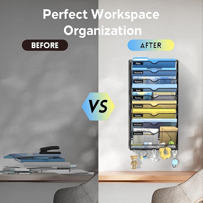 SUPEASY 10 Tier Wall File Organizer - Image 7