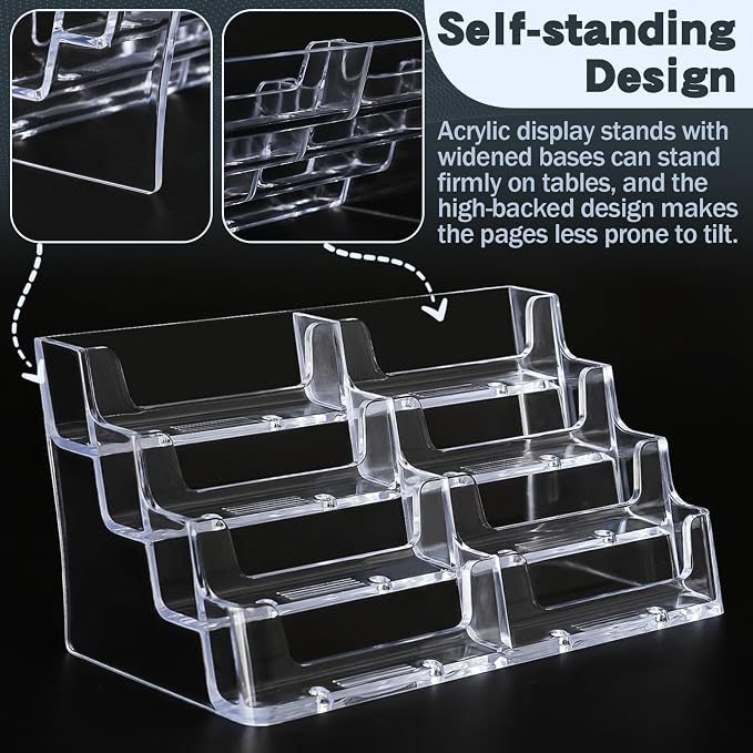 Acrylic Business Card Holder for Desk, 4-Tier Clear Plastic Display Stand - Image 6