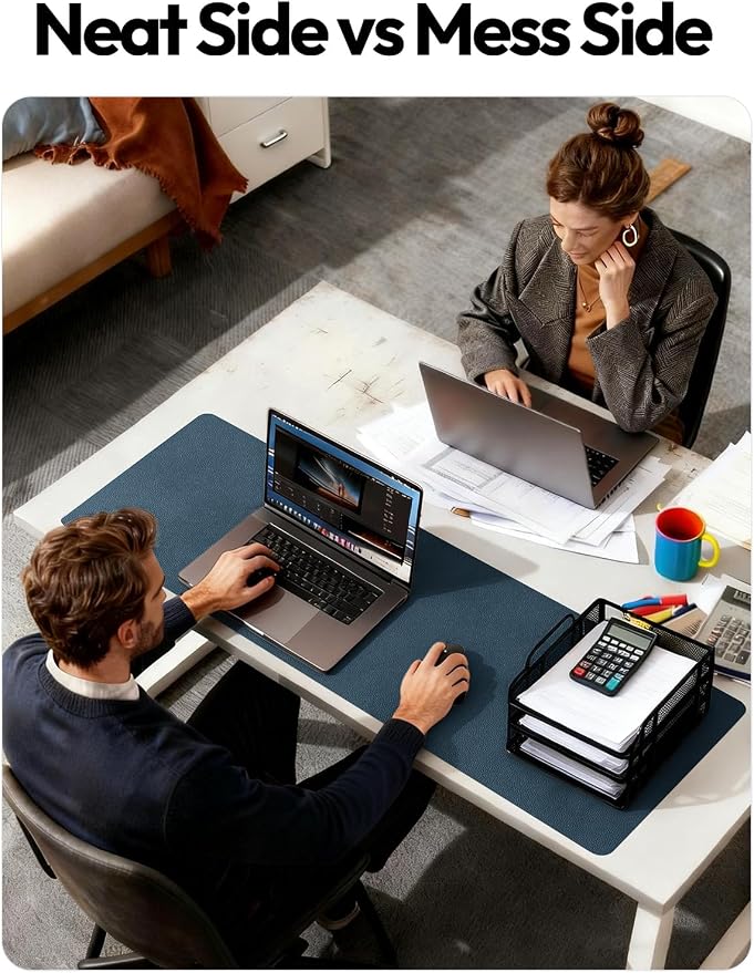 YSAGi Leather Desk Protector, Office Mat, Large Mouse Mat, Non-Slip PU Leather - Image 6