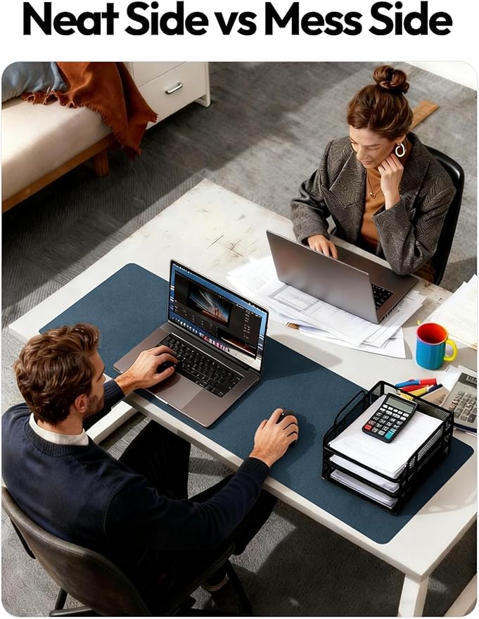 YSAGi Leather Desk Pad Protector, Office Desk Mat, Large Mouse Pad, Non-Slip PU - Image 6