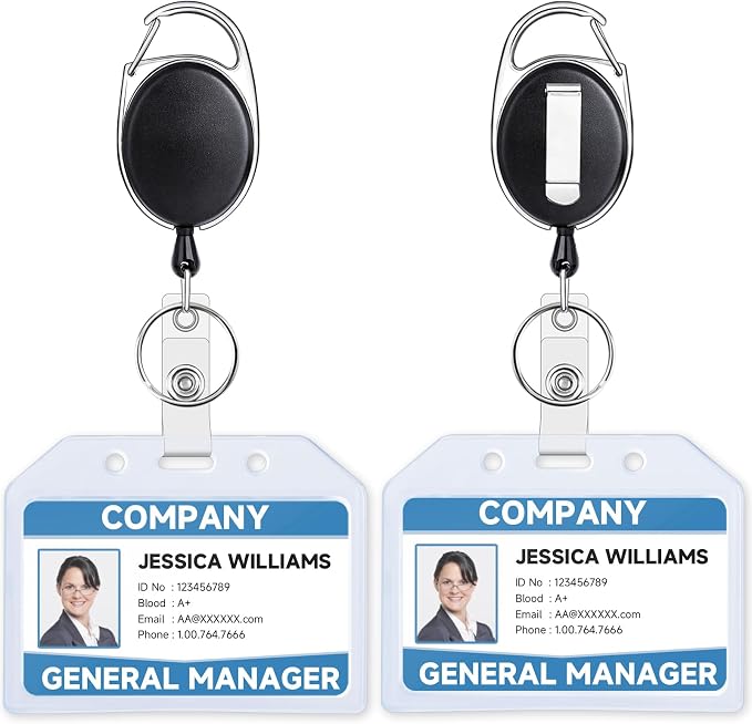 Teskyer 2 Pack Heavy Duty Retractable Badge Holders by TESKYER