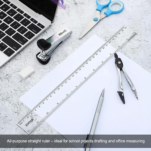 Eboot 20 Pack 12 Inch Clear Plastic Rulers Bulk, Easy-to-Read Straight Edge - Image 5