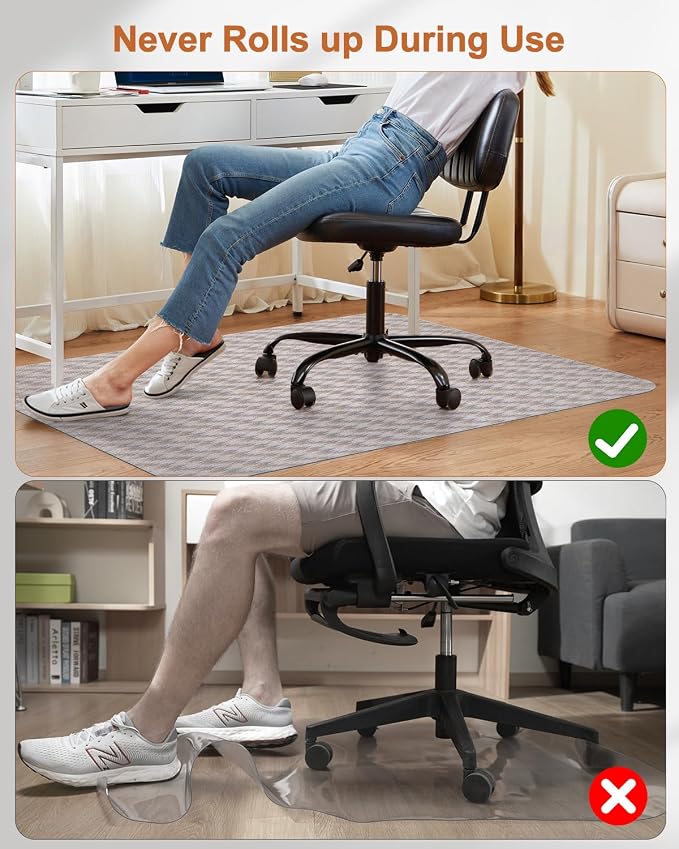 Blvornl Large Office Chair Mat for Hardwood Floor, Rolling Chair Chair Mat for - Image 7