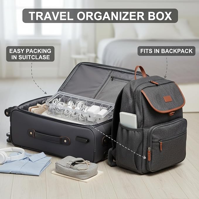 Tatuo 8 Pcs Cord Organizer for Drawer Desktop, Cable Organizer Box - Image 5