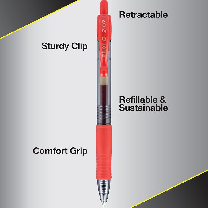 Pilot G2 Pens, Premium Refillable And Retractable Gel Ink Pens Fine Point - Image 5