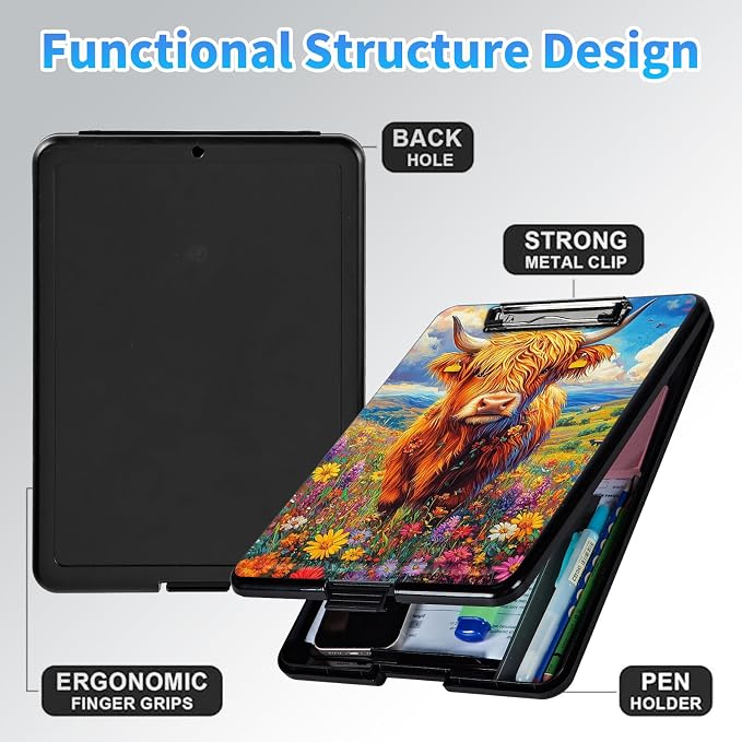 Clipboard with Storage, A4 High Capacity Clip Boards 14.4 x 9.6, Heavy Duty - Image 4