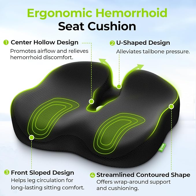 AUVON Ergonomic Donut Pillow Seat Cushion - Image 3