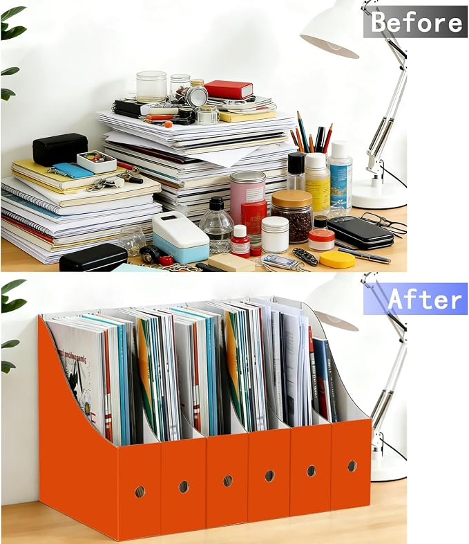 Limitliho 24 Pack Cardboard Magazine File Holder, Sturdy Book Bins - Image 4