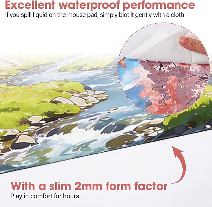 Cherry Blossom Anime Large Gaming Mouse Pad, 31.5x15.7 Inch, Non-Slip Rubber - Image 5