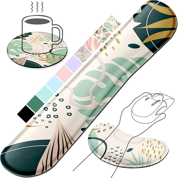 Gimars Enlarge Silky and Superfine Fabric Gel Memory Foam Keyboard Wrist Rest by Gimars