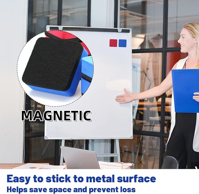 Dry Erase Eraser, 24 Pack Magnetic Whiteboard Erasers, Small Dry Erase Board - Image 5