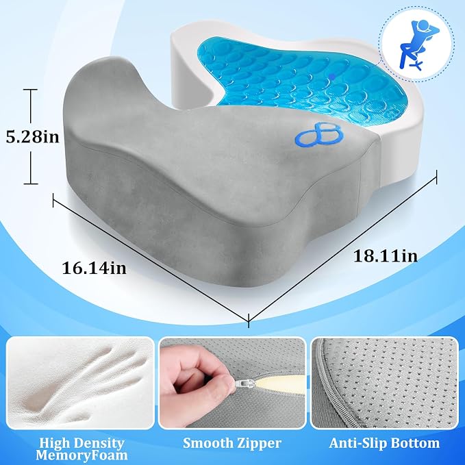 CushyOasis Seat Cushion, Chair Cushions, Office Chair Cushions, Anti-Slip - Image 5