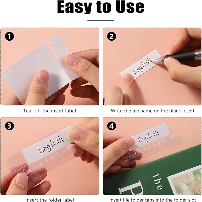 200 Pcs File Folder Tabs and 200 Pcs 2 Inch Hanging File Inserts Labels - Image 3