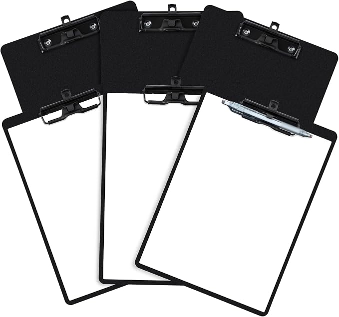 FRETONBA Black Clipboard with Pen Holder, Hanging Clip boards Holds 8.5x11 Inch by FRETONBA