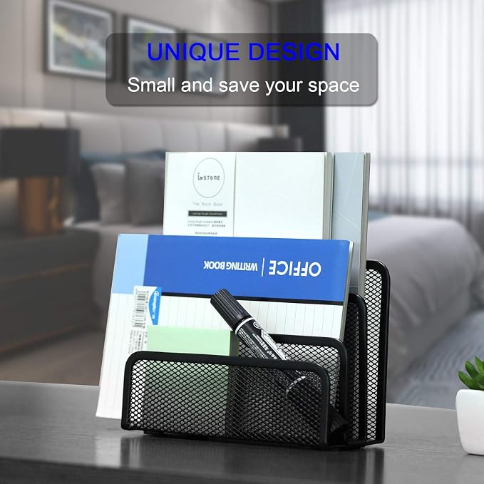Desk Mail Organizer, File Holder Letter Sorter - Image 5