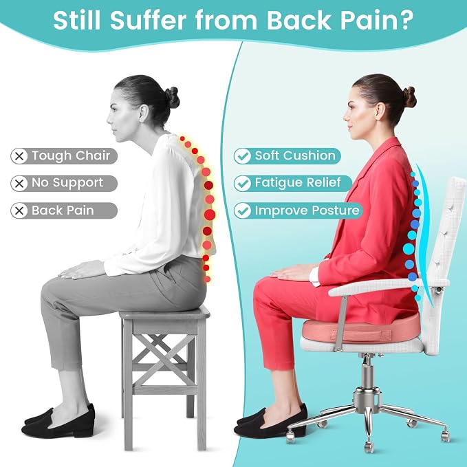 Office Chair Seat Cushion, Cooling Gel Enhanced Memory Foam Cushion - Image 5