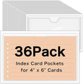 36 Pack Adhesive 4" x 6" Index Card Pockets by BESARME