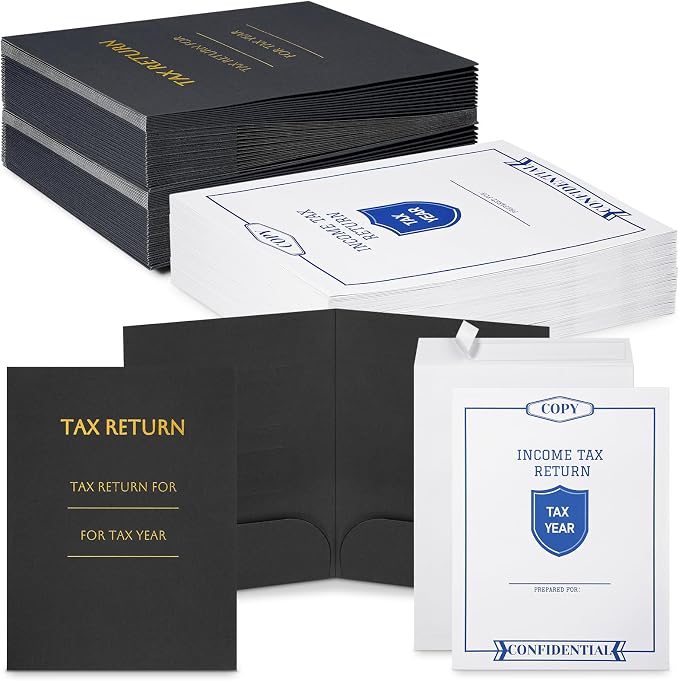 Skyygemm 50 Pcs 9 x 12 Inch Tax Return Envelopes and Tax Return Folders Set 25 by Skyygemm