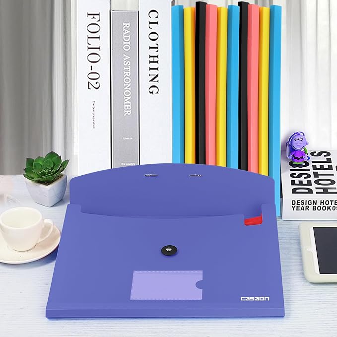 7 Pocket Accordian File Folders, Expanding File Folder A4 Letter Size Paper - Image 5