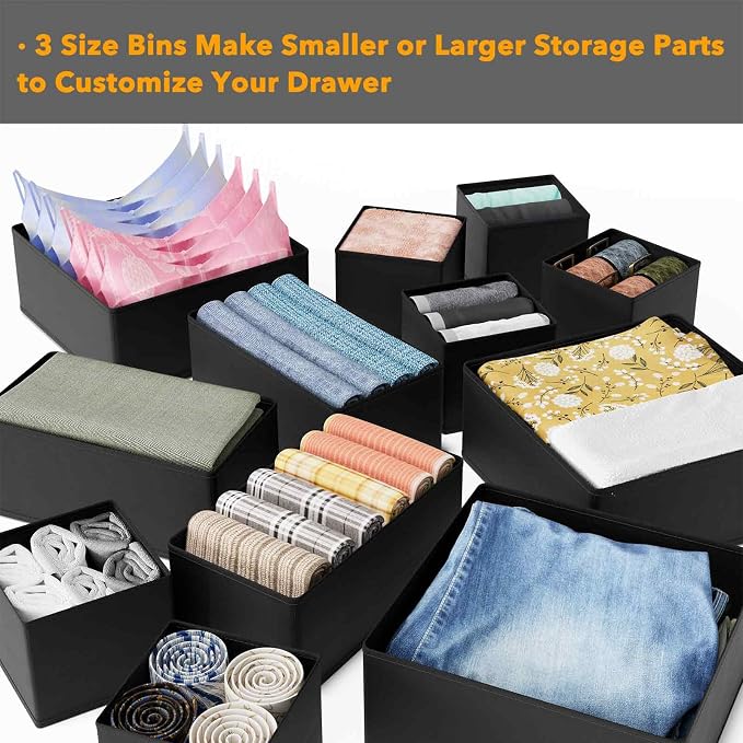 SpaceAid Drawer Organizer for Clothes, 18 Pack Dresser Drawer Organizer Bins - Image 5