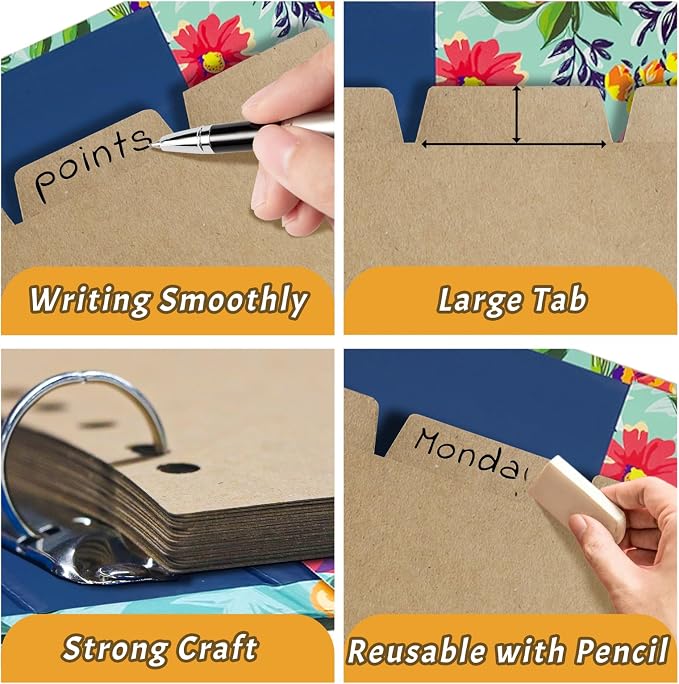Kraft Binder Dividers, 8.5 x 11 inches Binder Dividers - Image 4