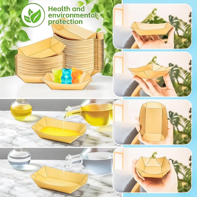 500 Pack 1/4Lb Paper Food Boat Trays Disposable Small Paper Boats Plates - Image 4