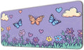 Keyboard Mat, Large Mouse Pad, Flower and Butterfly by Flodirise