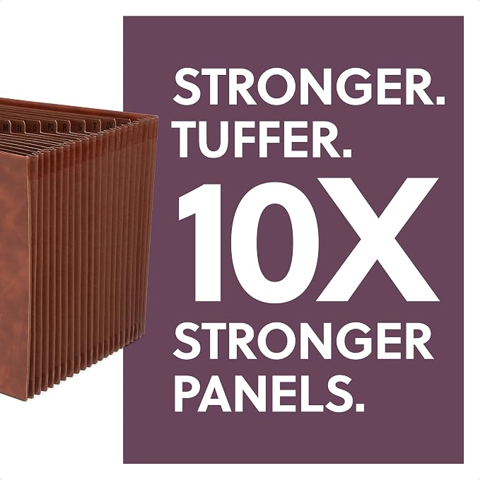 Smead Tuff Accordion File Organizer, Office Supplies, Alphabetic Desk Organizer - Image 3
