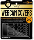 Webcam Covers 290 Pack 10 Sheets, Ultra Slim Black Matte Vinyl Reusable Camera by Unknown