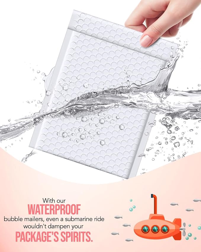 GSSUSA White Bubble Mailers 6X10 Inches 500 Pack, Padded Poly Bubble Mailer - Image 5