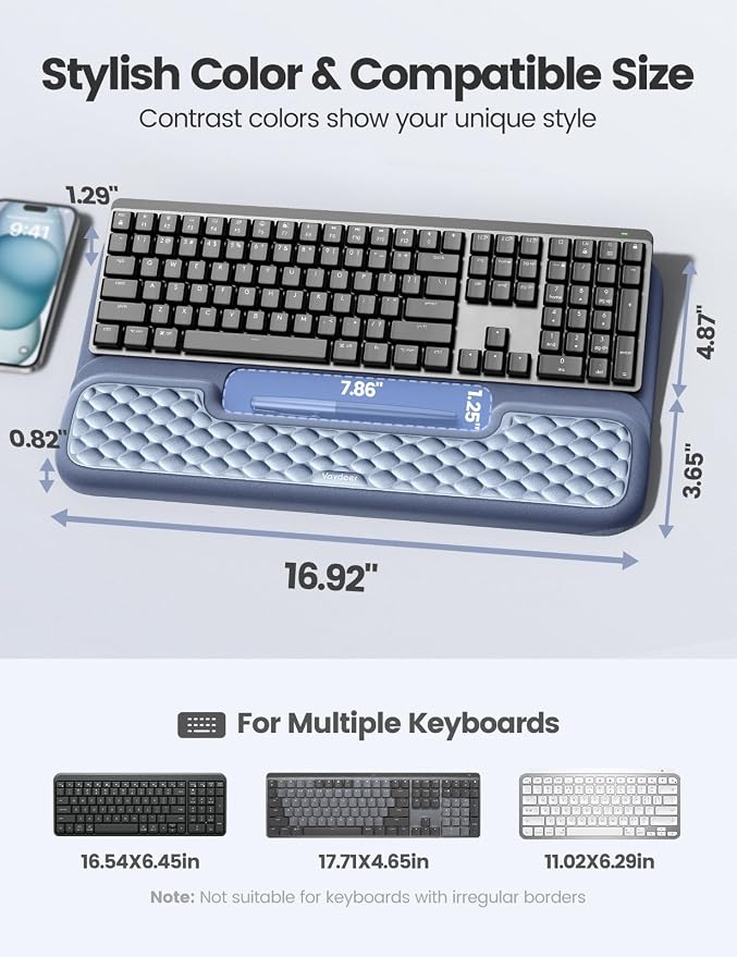 Vaydeer Wrist Rest with Keyboard Stand, Computer Wrist Support Pad, Ergonomic - Image 8