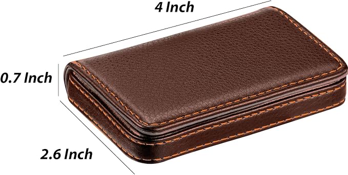 Outus 2 Pcs Business Card Holder, PU Leather Business Card Case Pocket Wallet - Image 3