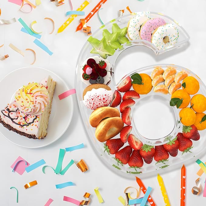 11" Acrylic Number Charcuterie Board Box, Reusable Fillable Number Cake Candy - Image 4