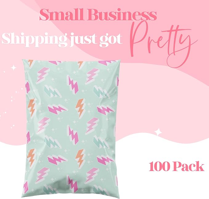 Pretty Package Store Designer Poly Mailers, Lightning Bolt, 100 Pack | Heavy - Image 6