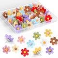 30 Pieces Flowers Push Pins, 10 Colors Cute Thumb Tacks, Decorative Push Pins by GOOLADA
