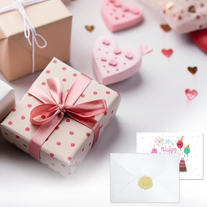 100 Pack Mini Pearl White Envelopes, 4 x 2.75" Shimmer Gift Card Envelopes - Image 8